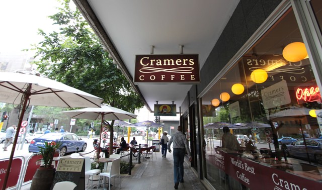Outside Cramer’s Coffee