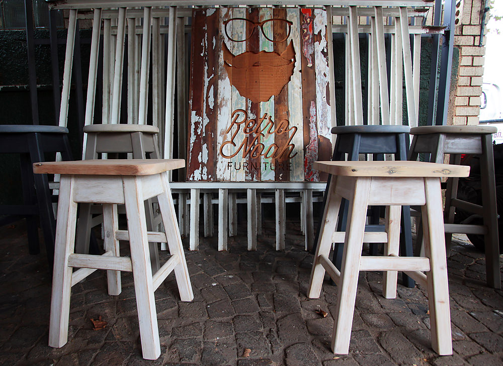 stools and sign