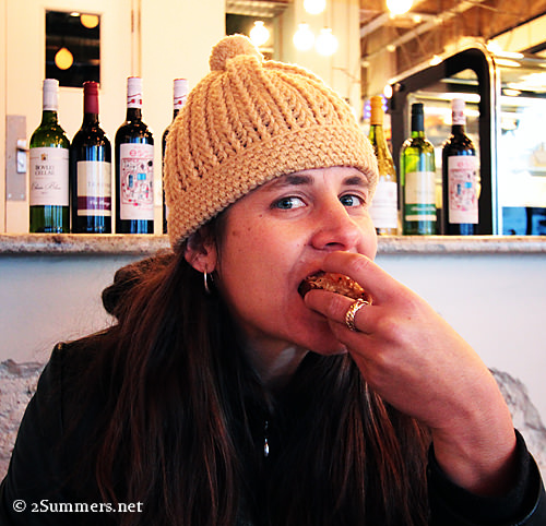 Heather eating cupcake