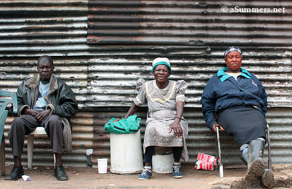 People outside shebeen