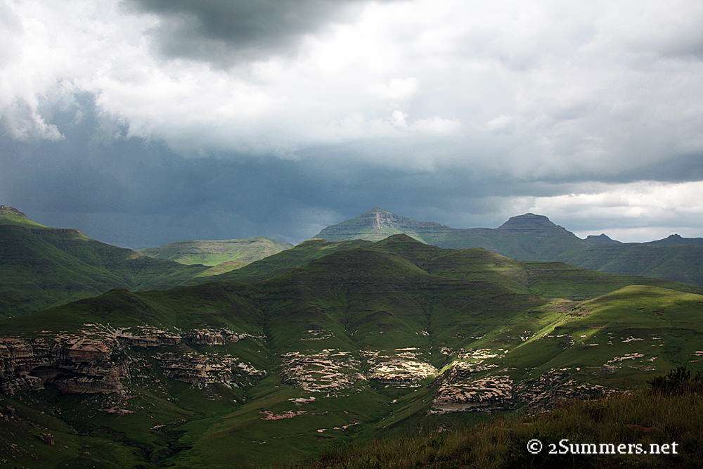 Mountain and storm clouds