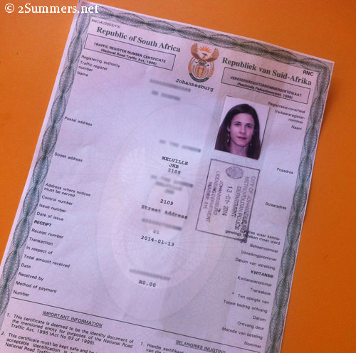 Traffic Register Number