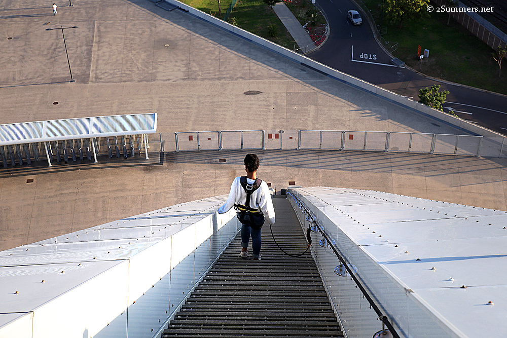 Walking down stadium