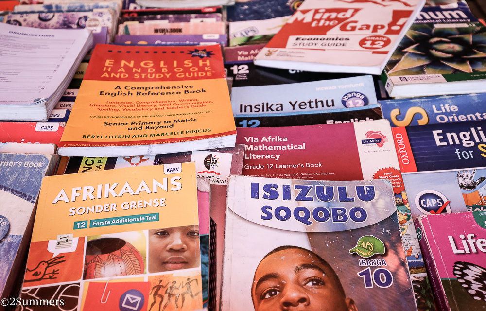 Books for sale at an informal shop in downtown Joburg