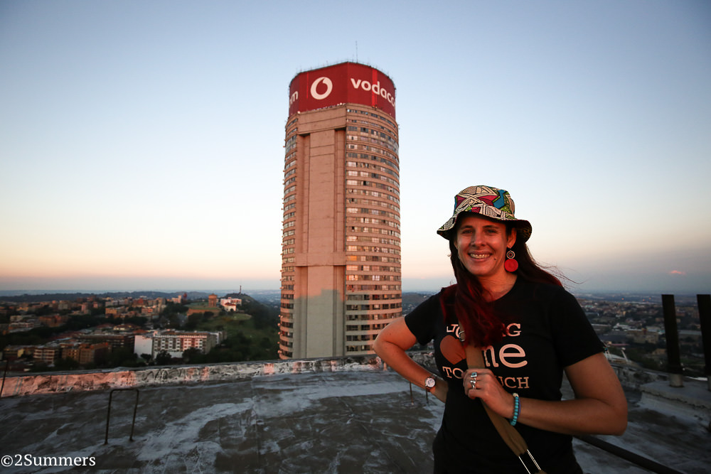 Heather and Ponte from the roof of the Tygerberg