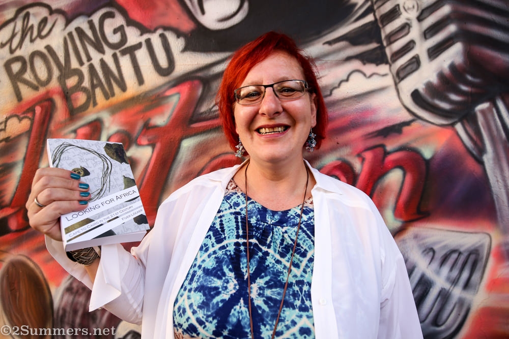 Fiver at her book launch at the Roving Bantu Kitchen