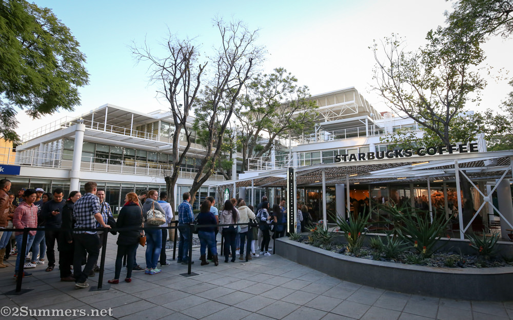 The outdoor line at Starbucks