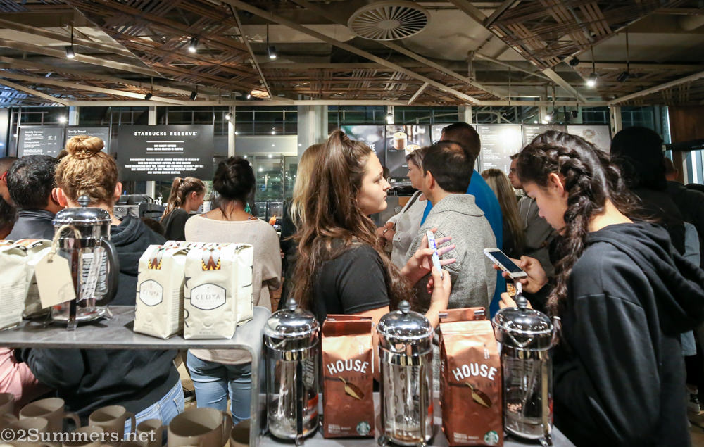 Starbucks line inside