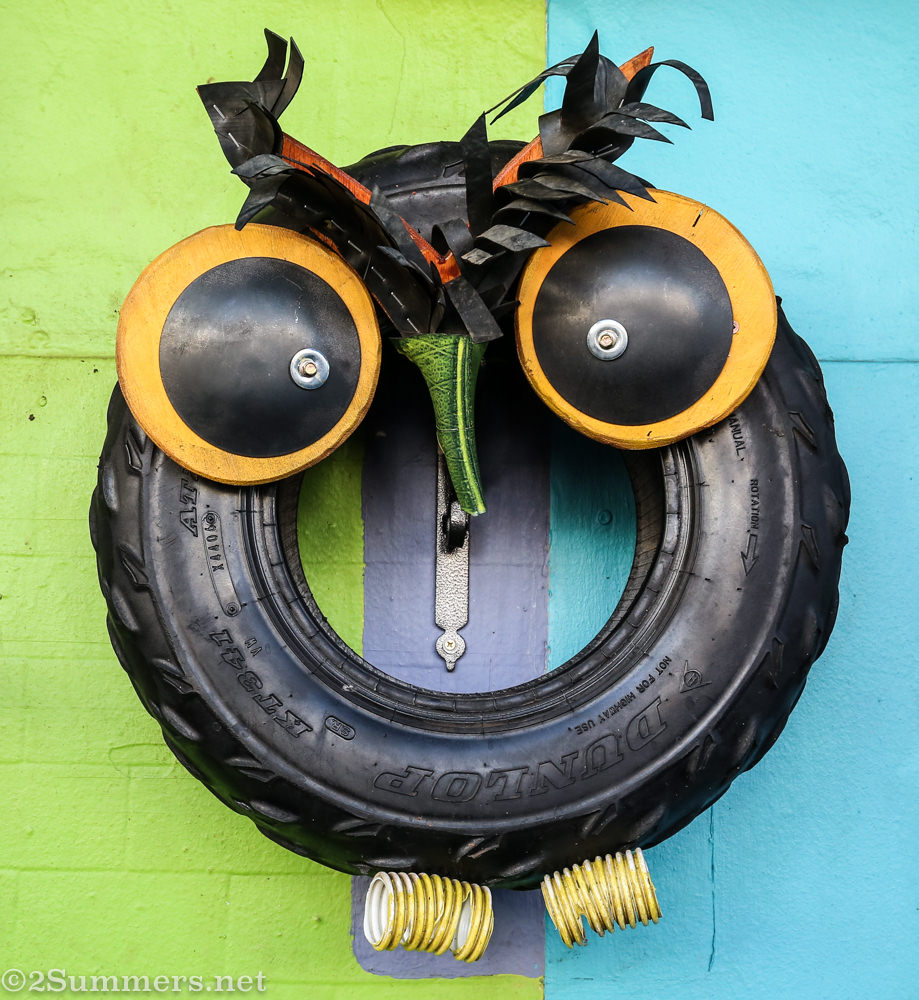 Owl tire planter from Yada Yada