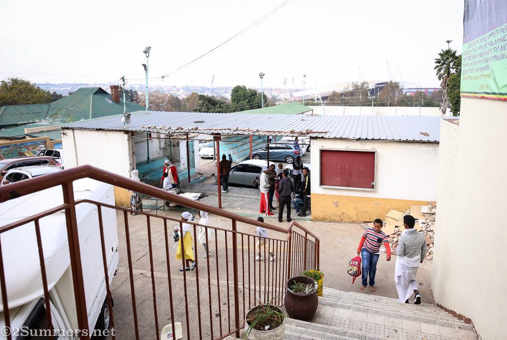 Outside the Ethiopian Church