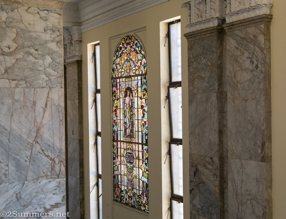 Stained glass in library