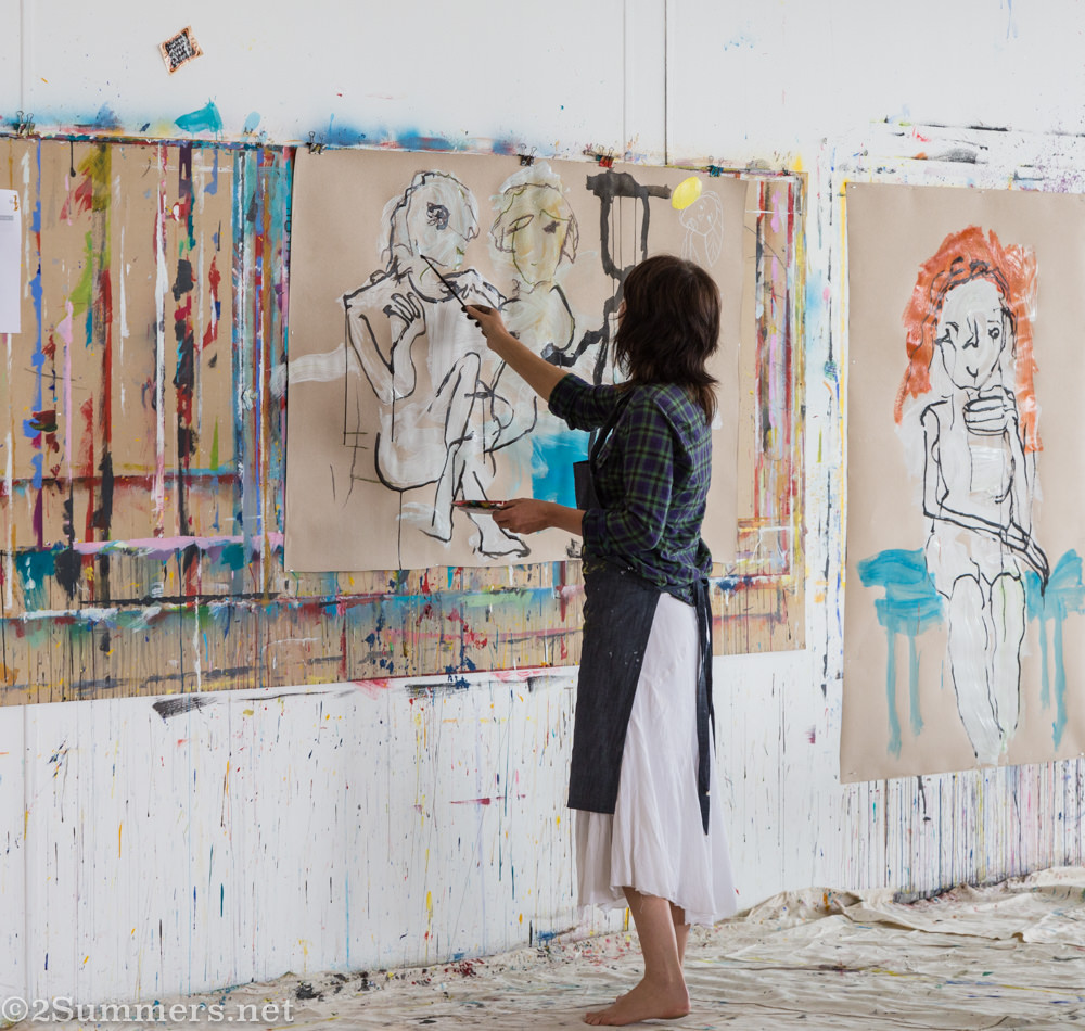 Juanita Frier painting at Ellis House