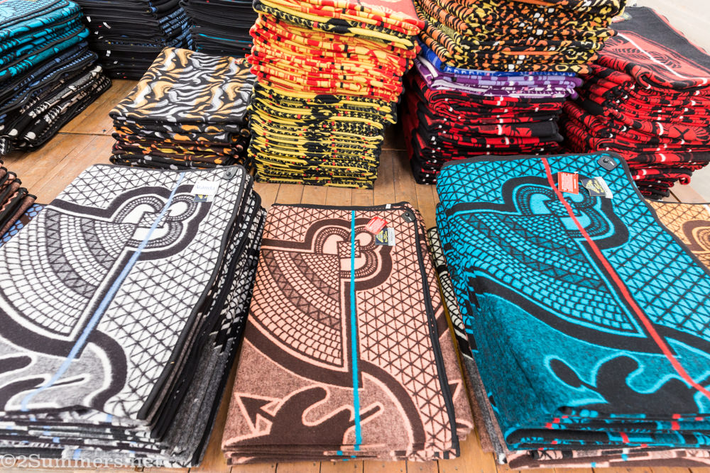 Folded Basotho blankets