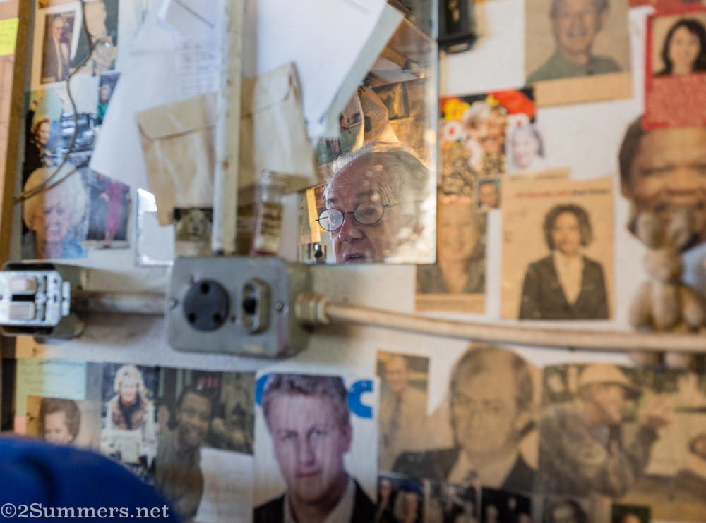 Ted’s walls and newspaper clippings