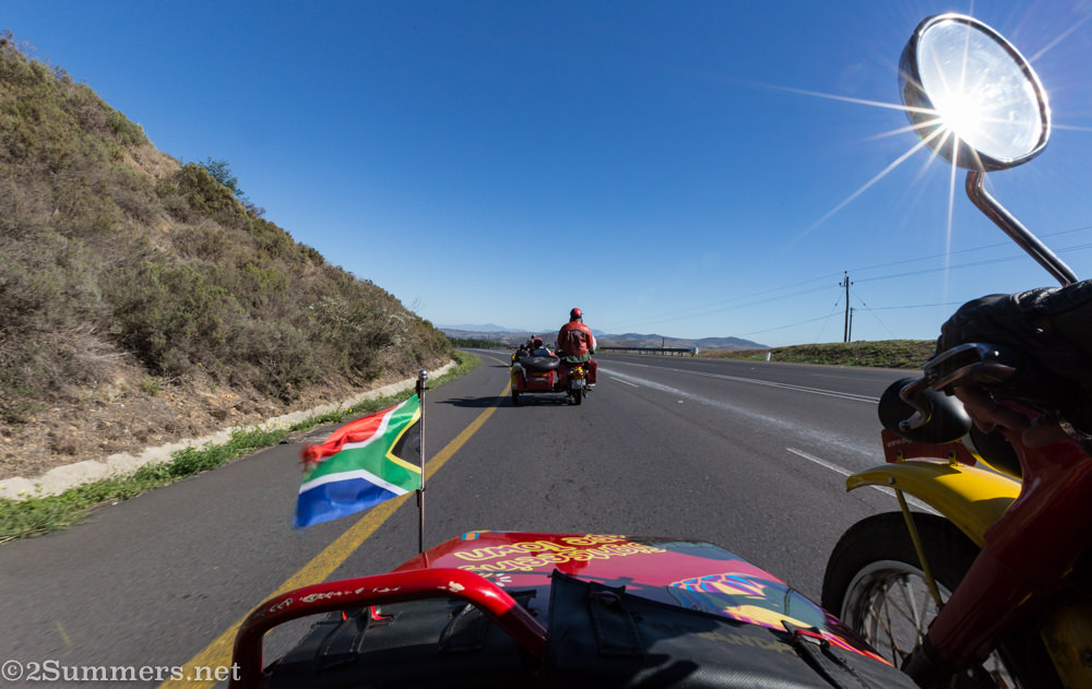 The view of Stellenbosch from a sidecar