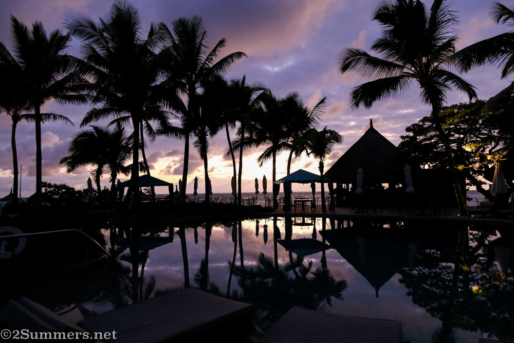 Mauritius resort at sunset