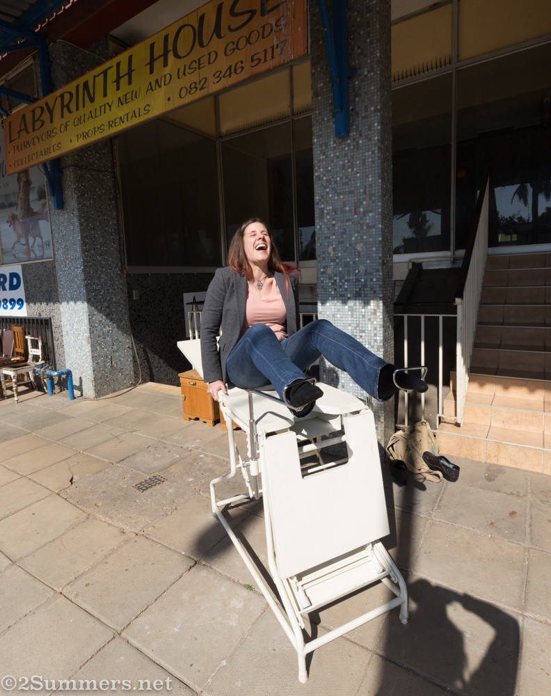 Heather outside Labyrinth Antiques
