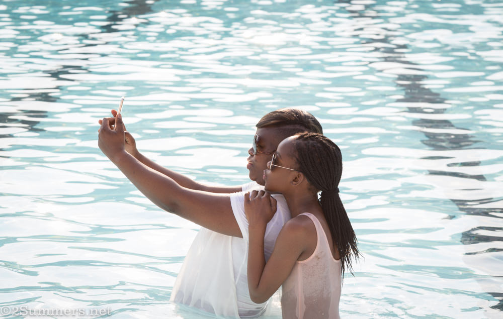 Swimming pool selfies