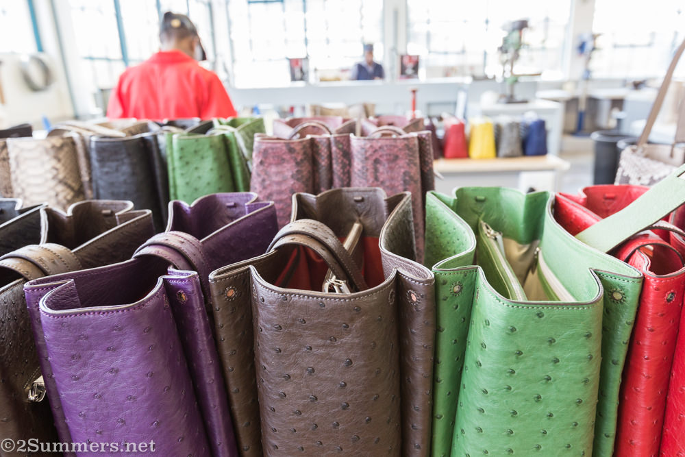 Colorful handbags at Via La Moda