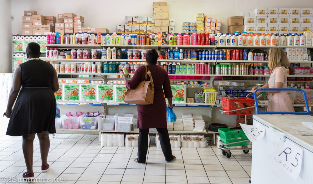 Shoppers at Crazy Groceries