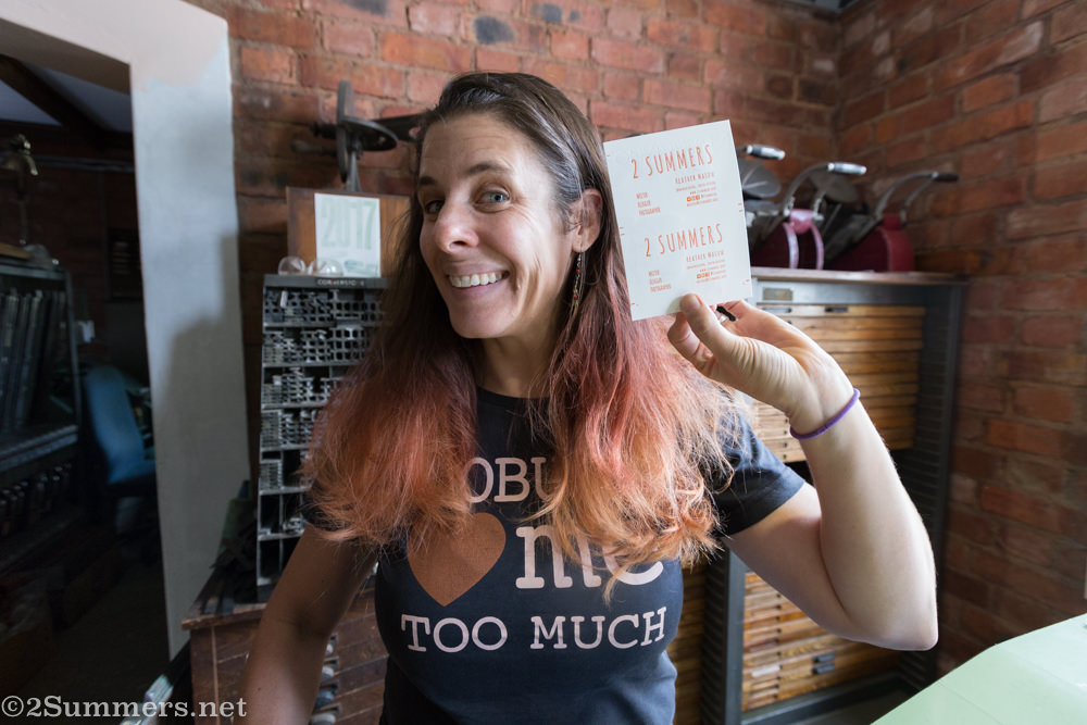 Heather printing business cards