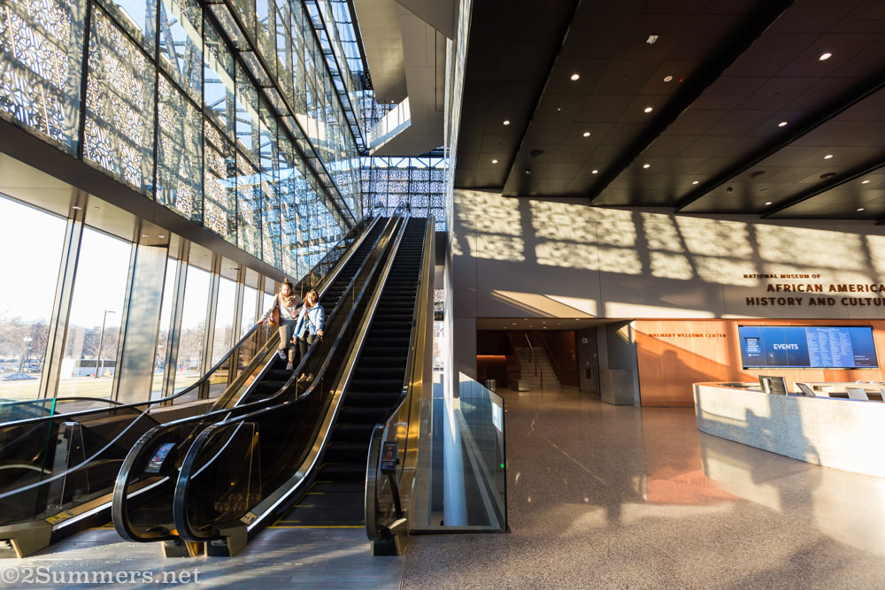 Escalators inside Nation Museum of African American History and Culture