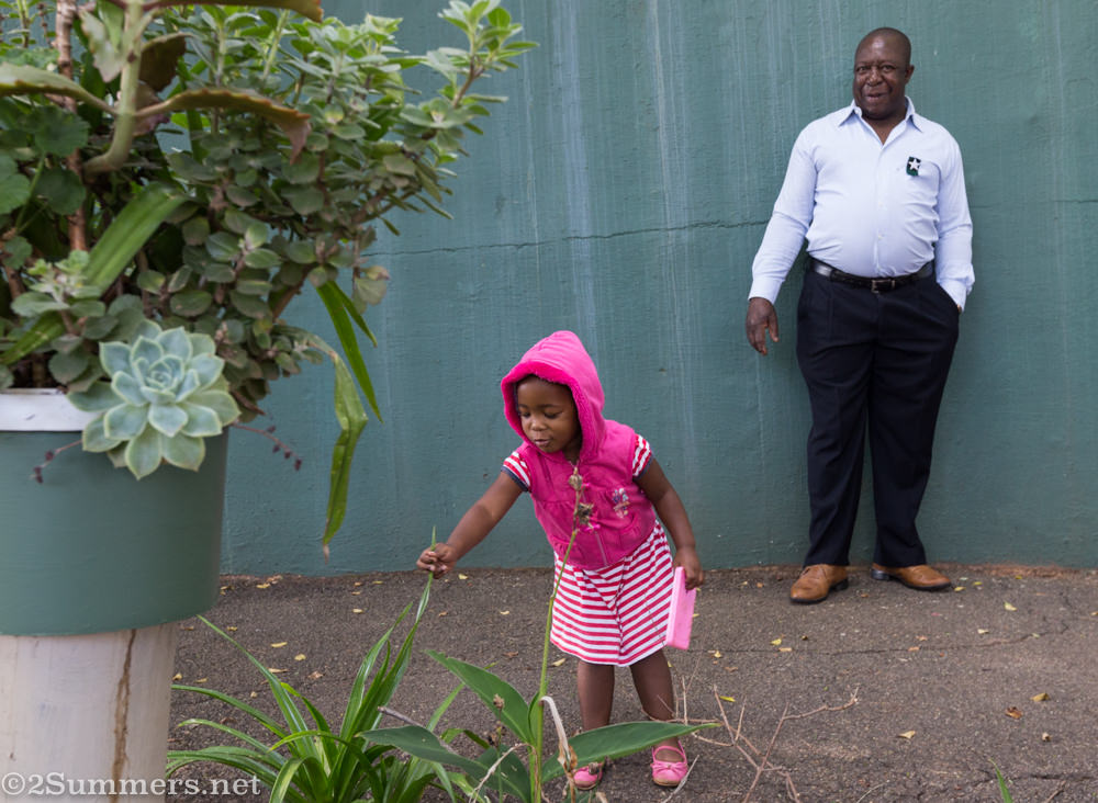 Bonolo and Andrew in the garden