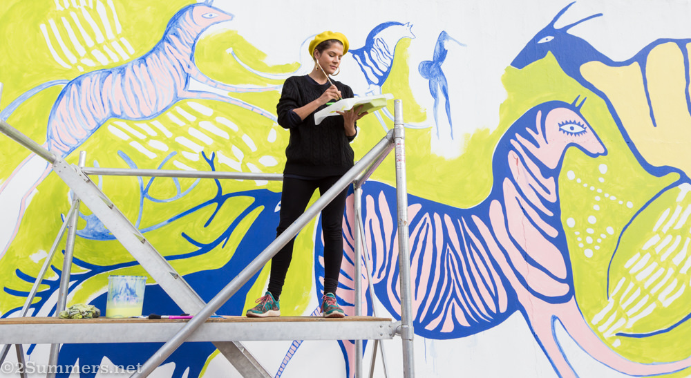 Celeste Theron and Sci-Bono mural