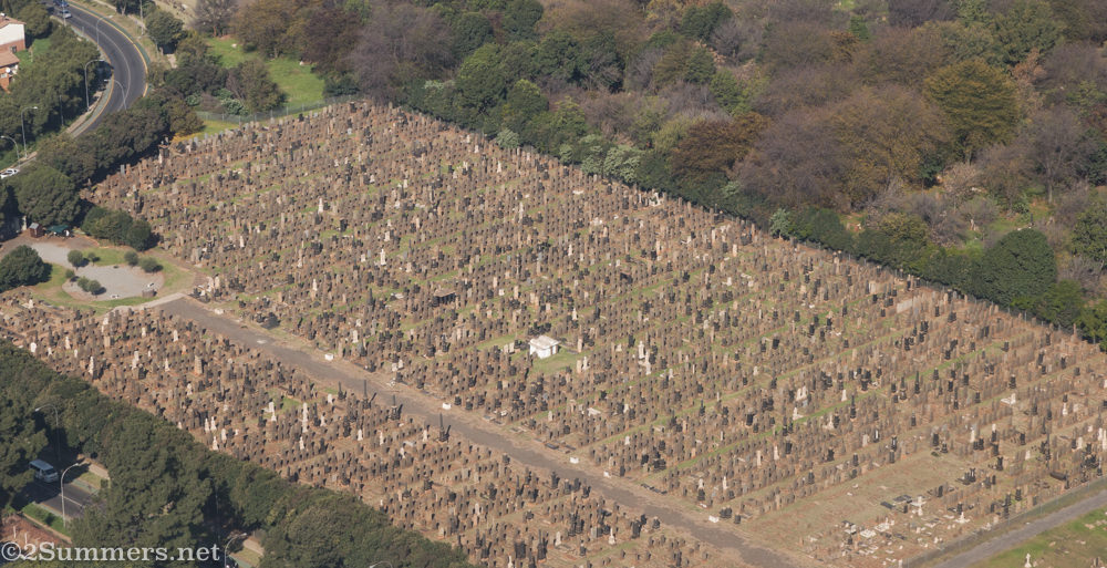 Braamfontein cemetery from above