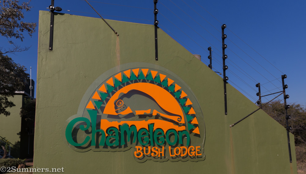 Chameleon Bush Lodge sign