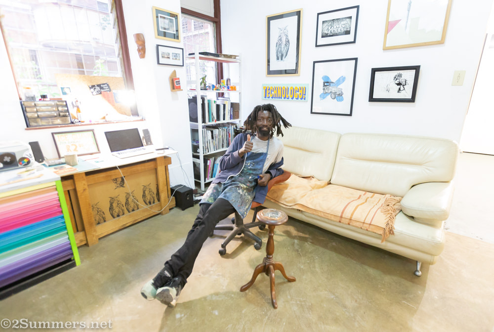 Artist Isaac Zavale at Transwerke