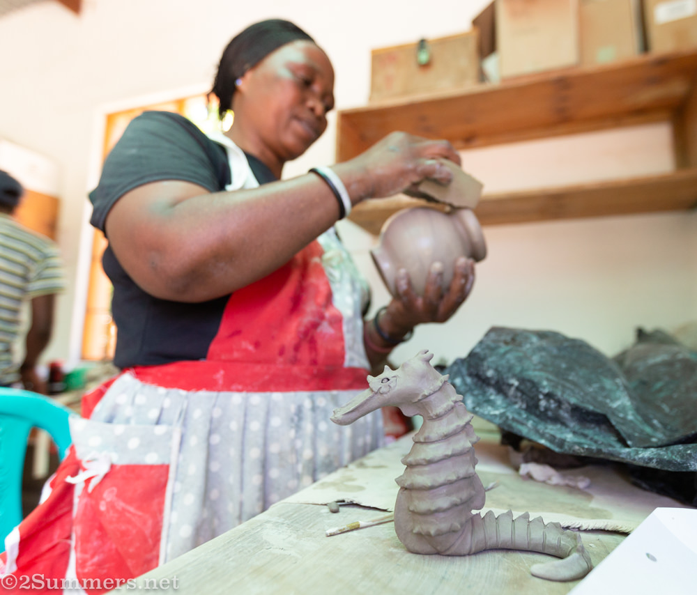 Woman at work in Ardmore Ceramics
