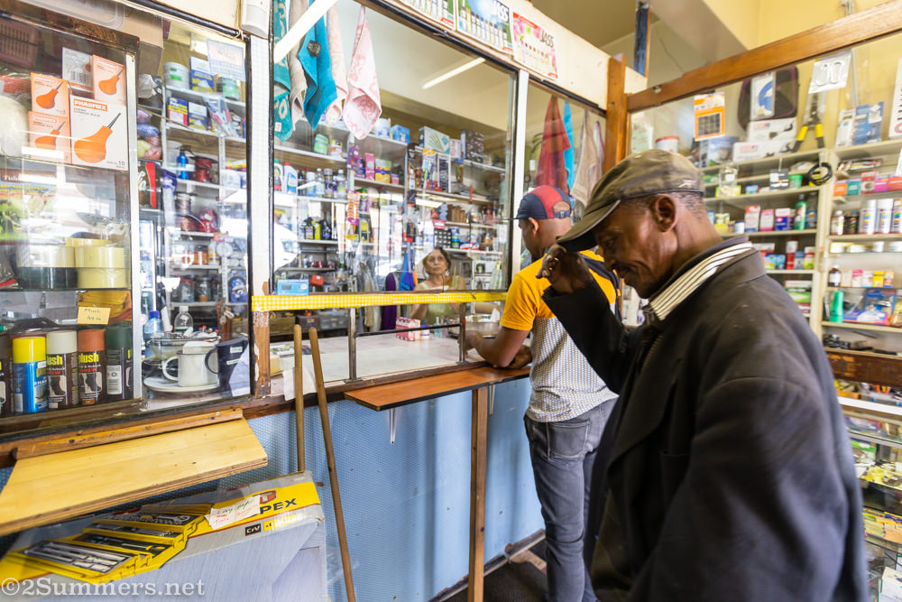 Customers in Langwan Cleaners on Albert Street.