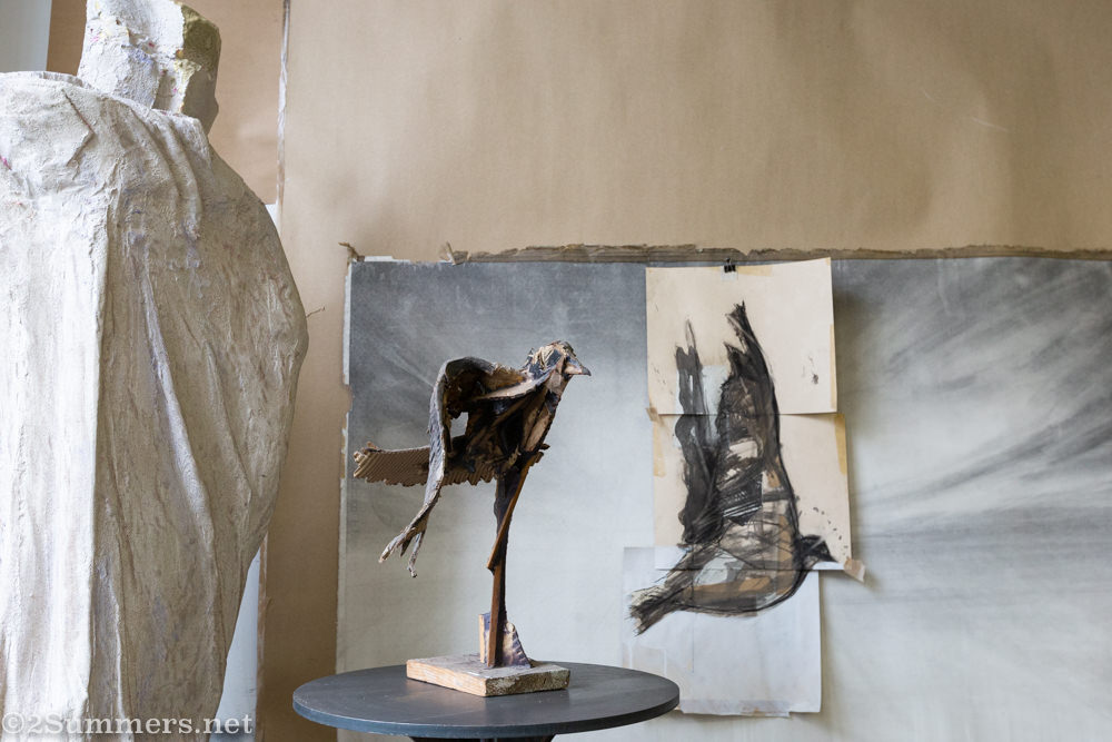 Sculpture in Lousi Olivier’s studio