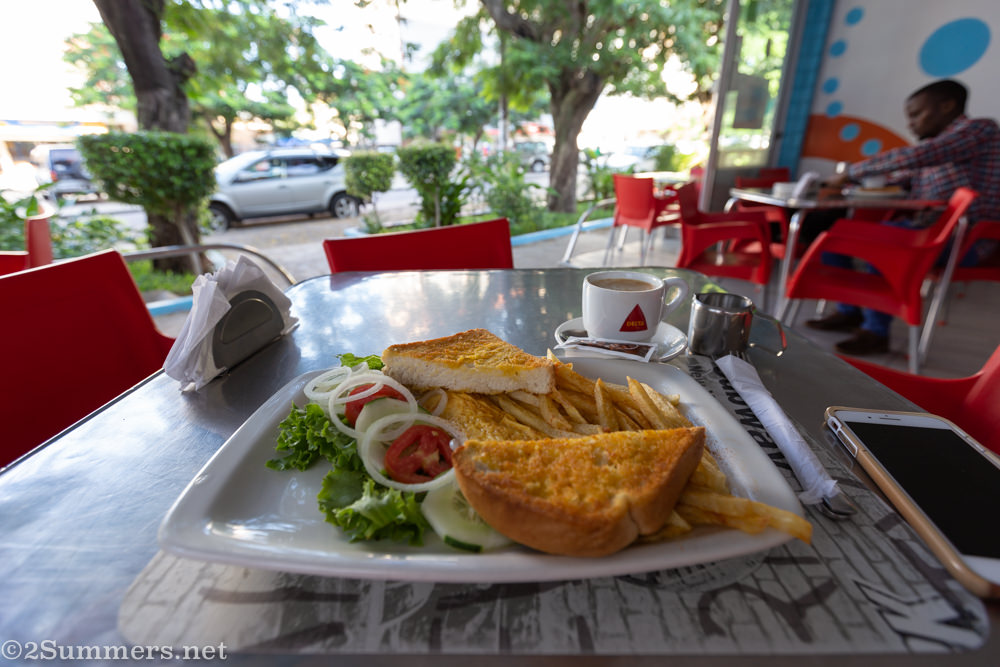 Breakfast at a Pastelaria in Maputo
