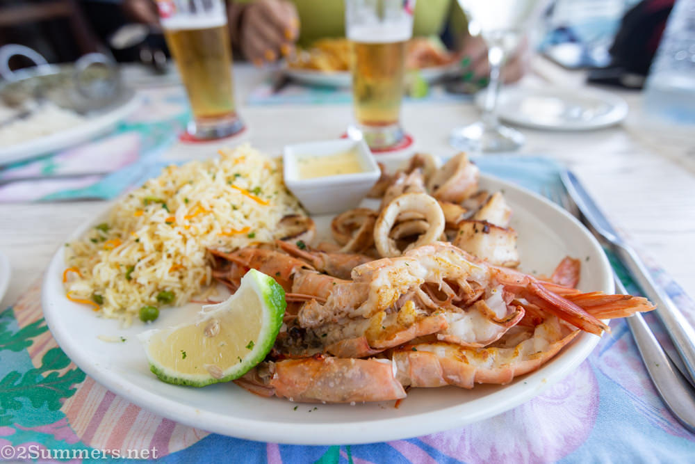 Prawn and calamari lunch at Costa do Sol in Maputo