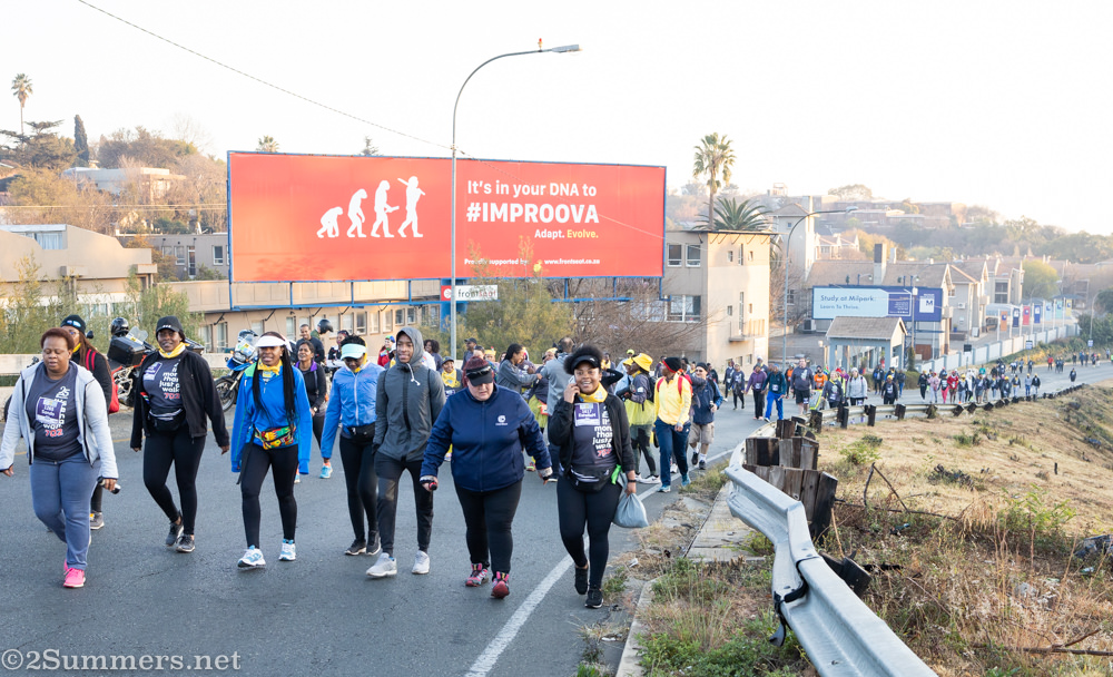 Walking up the ramp between Barry Hertzog and Empire Road.