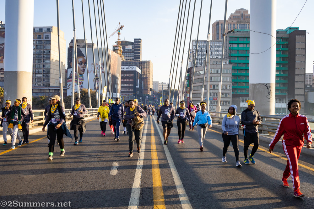 Walking on Nelson Mandela Bridge