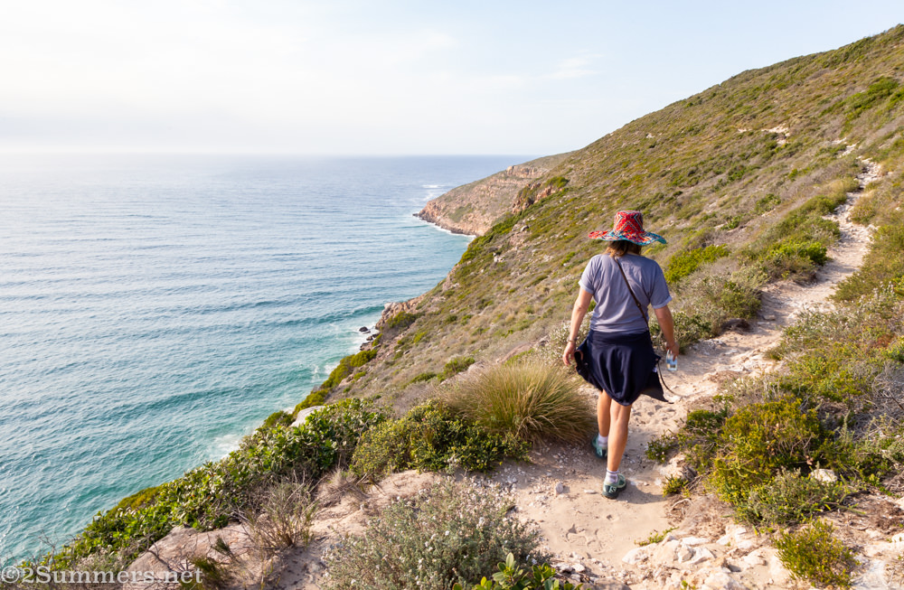 Theresa hiking in Robberg