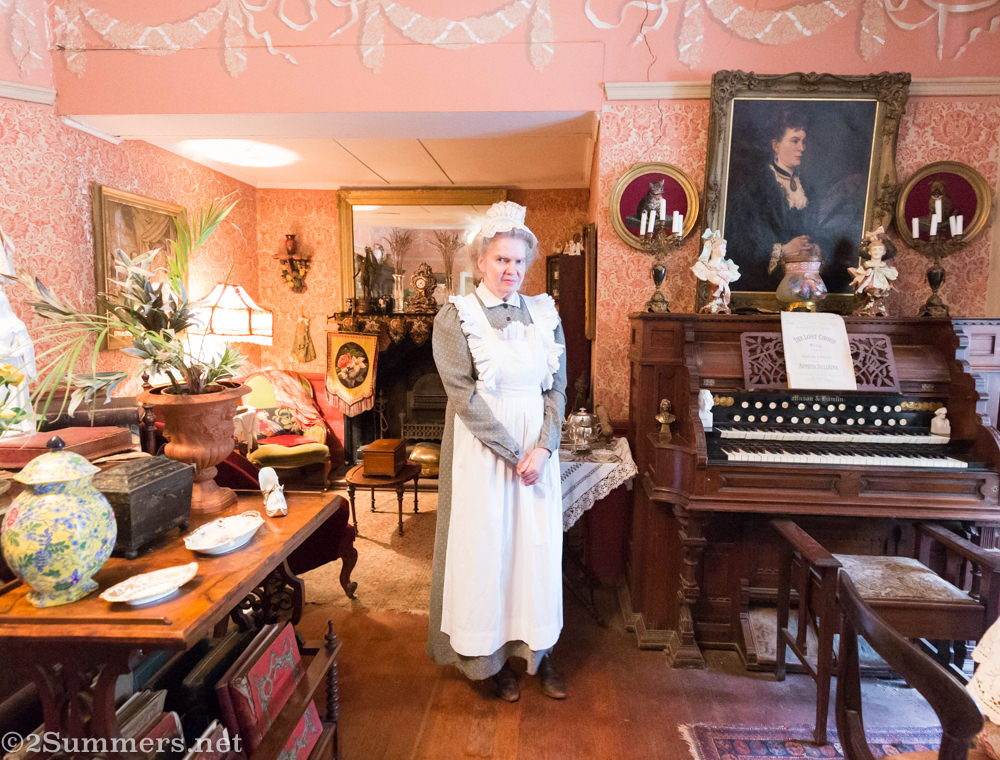 Katharine Love in the parlour at Lindfield House