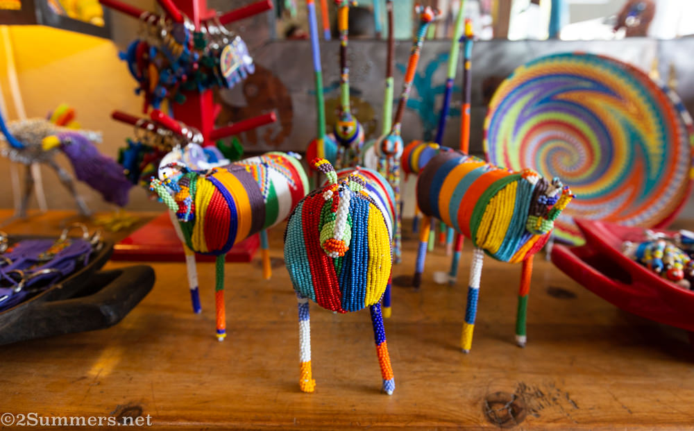 Beaded animals at Art Africa