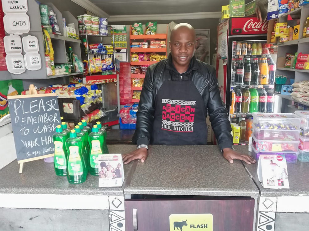Bongani Mabuza of African Accents Spaza Shop