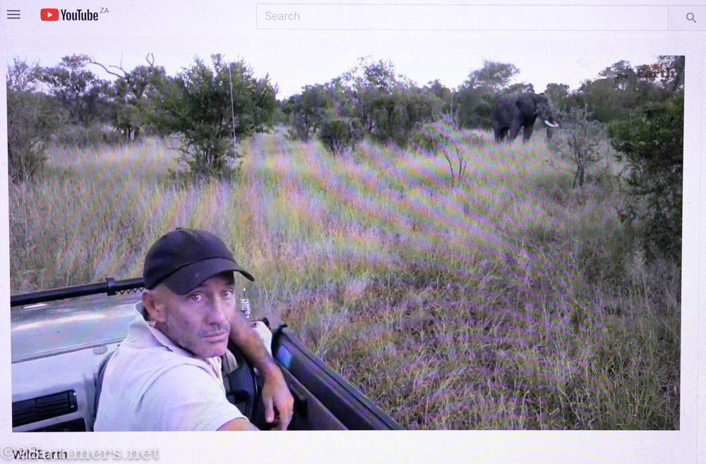 James with the elephant