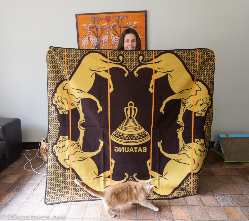 Heather and her Basotho blanket
