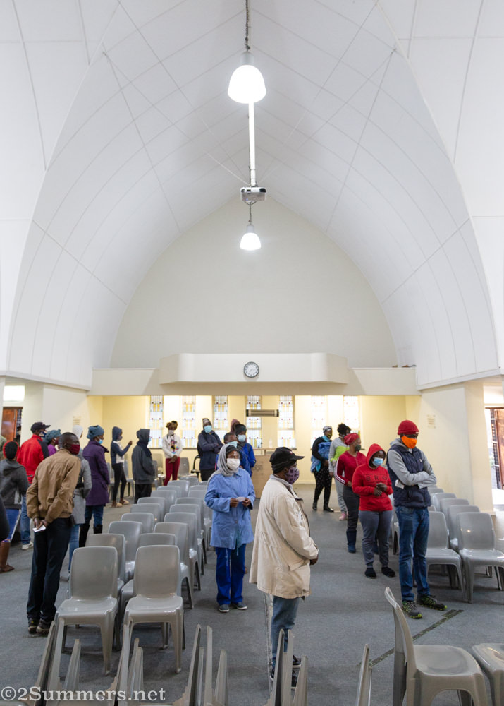 Food recipients in church