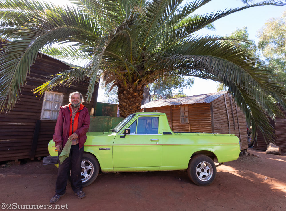 Danie and green bakkie