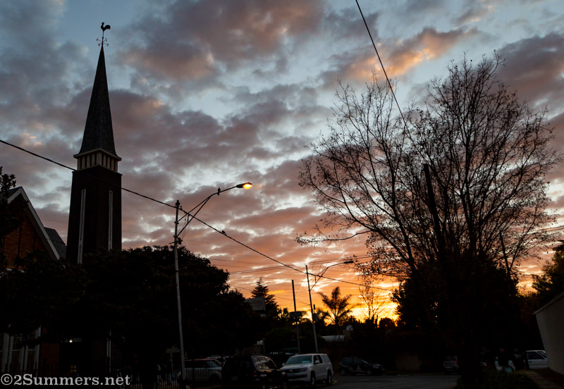 Sunrise and church