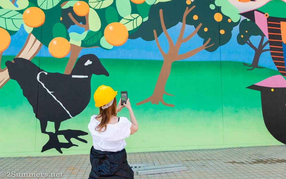 Another bird mural on the wall of the Paterson Park community center.