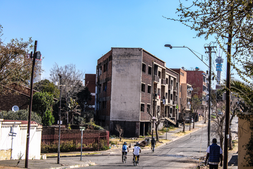 Riding a bike through Bellevue