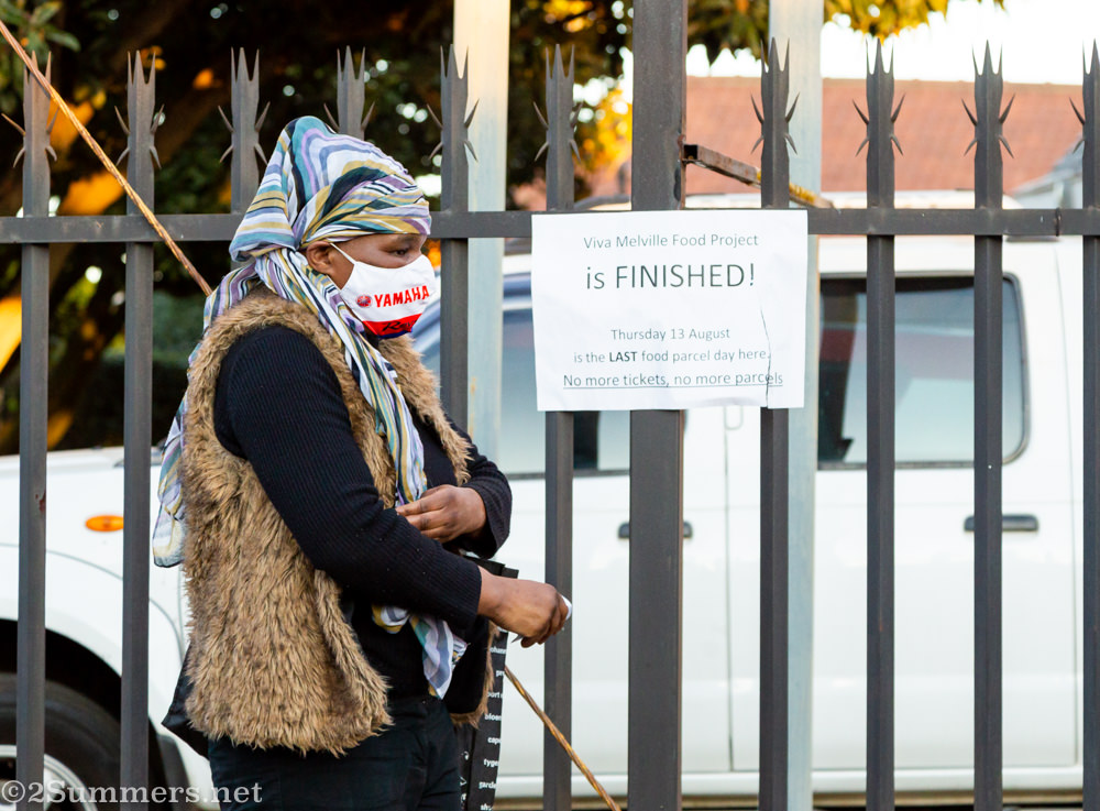 Sign saying the Melville Food Program is finished